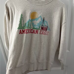 American Eagle Outfitters Beige Graphic Sweater